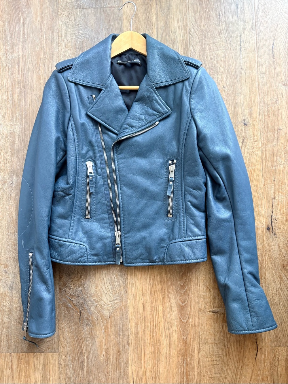 -Balenciaga  Leather -Classic Moto Lamb leather   jacket sz 42